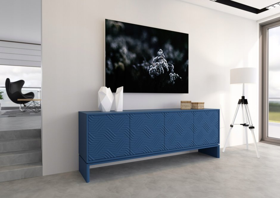 Тумба под ТВ синяя