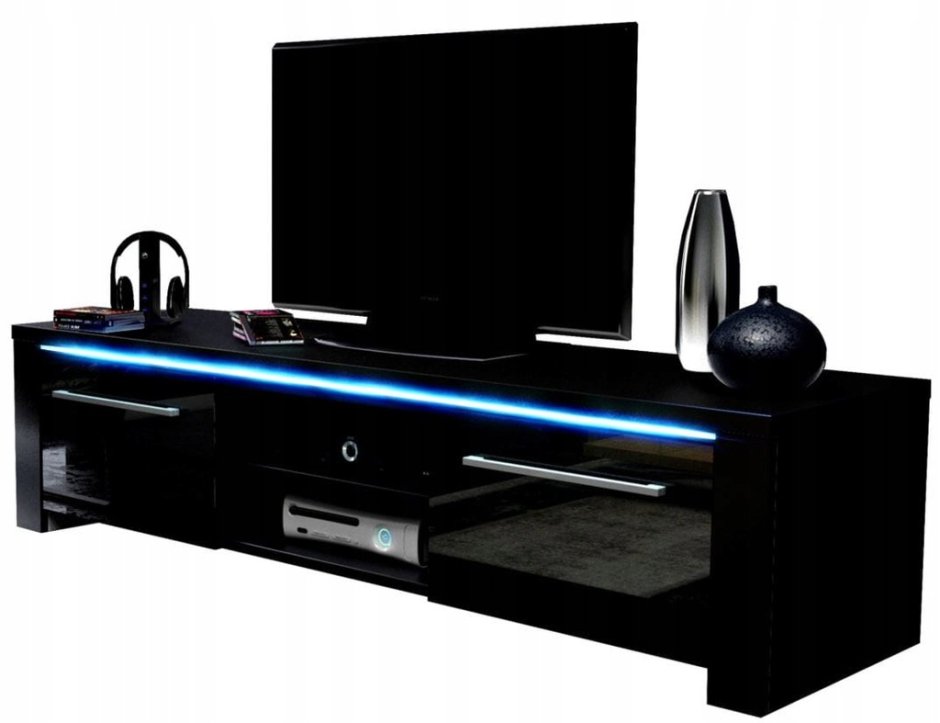 Тумба RTV 150см черный мат черный глянец