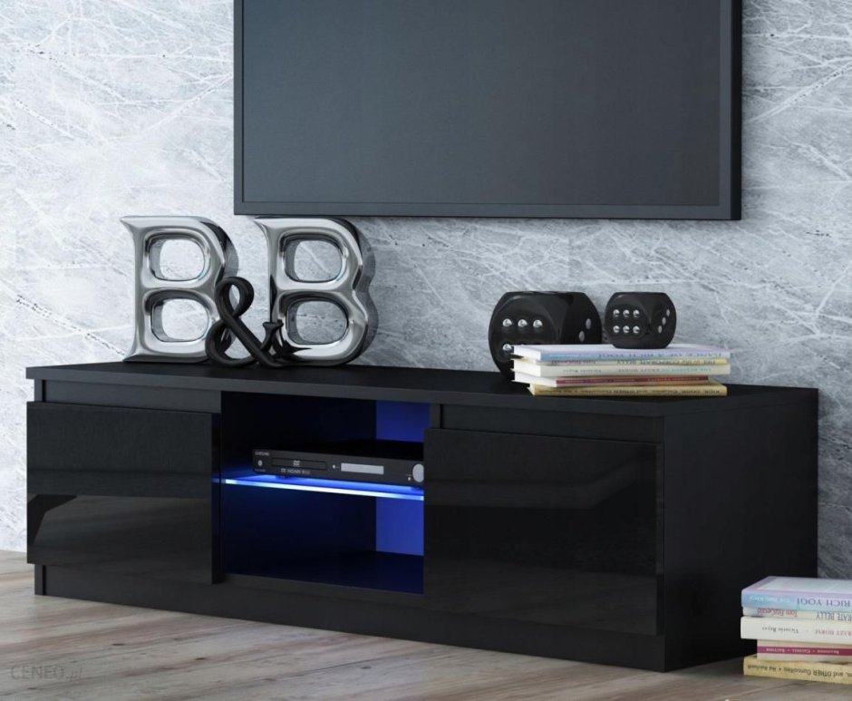 Тумба ТВ Милано черный глянец