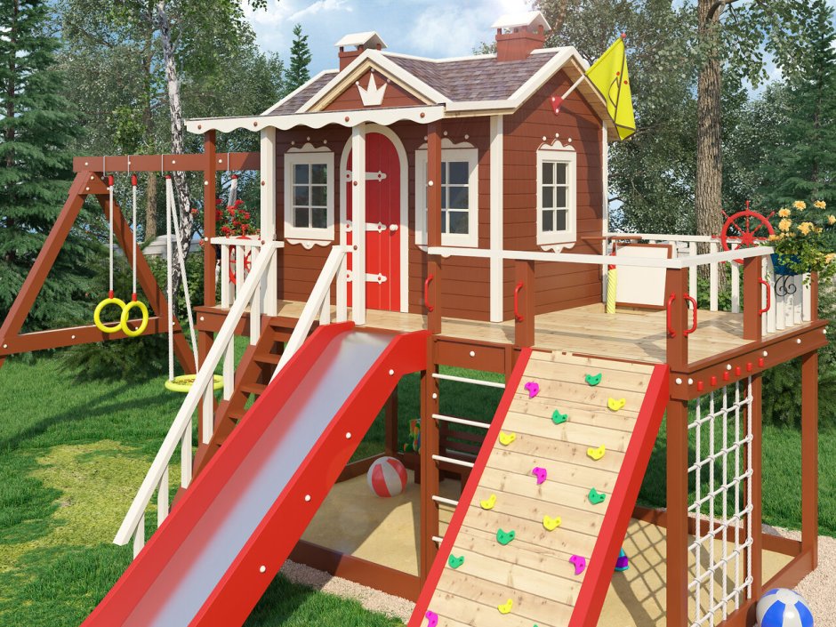 Деревянные детские площадки