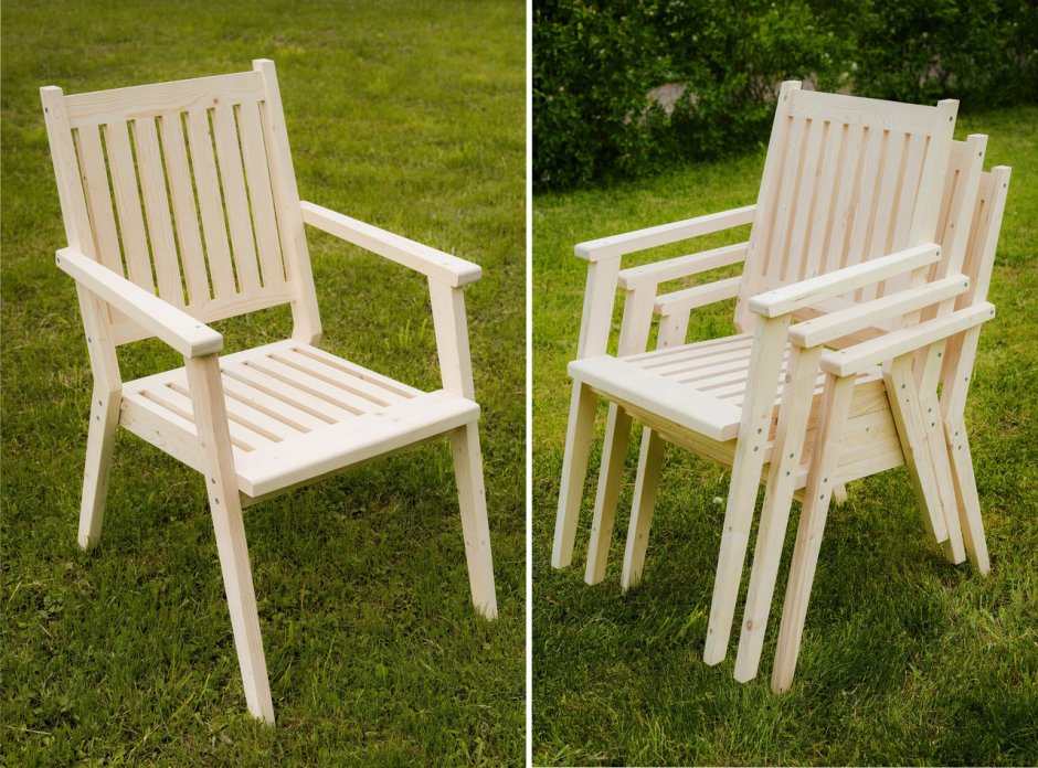 Кресло из дерева для дачи