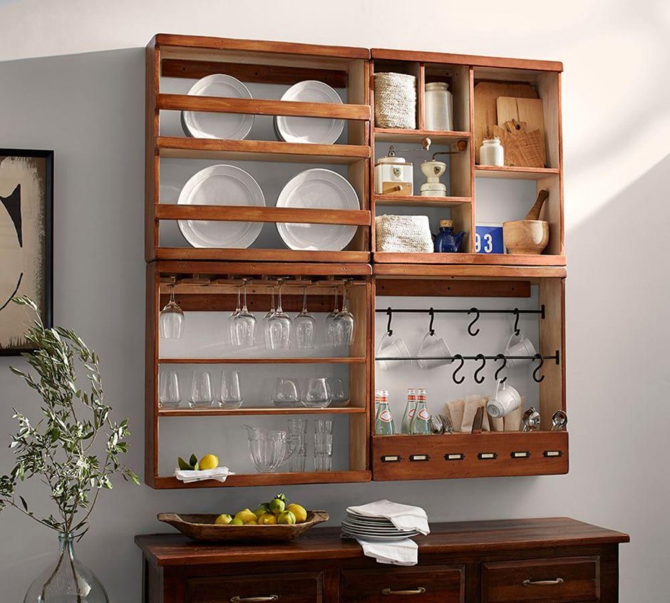 Стеллаж для кухни деревянные