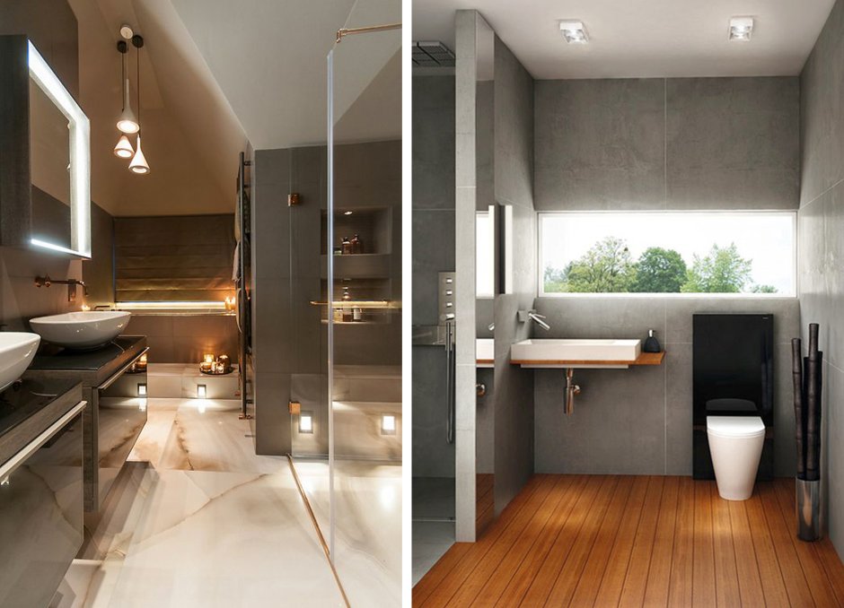 Современное освещение в ванной комнате