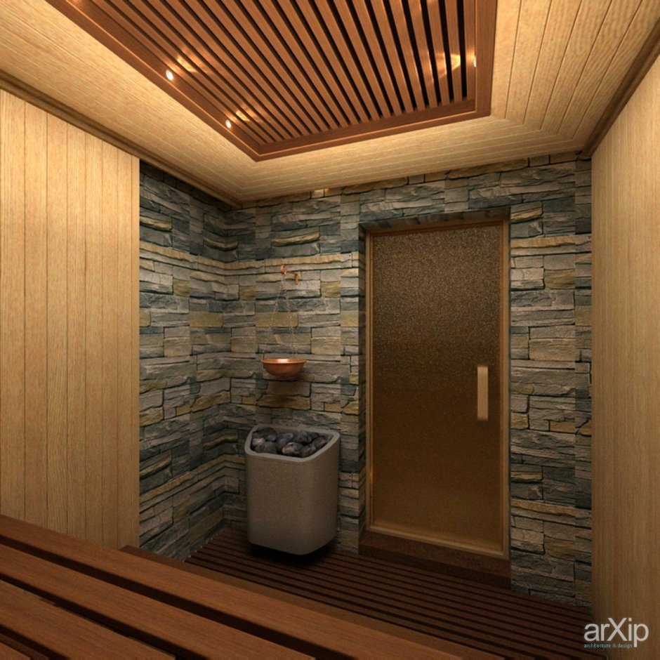 Современная отделка бани