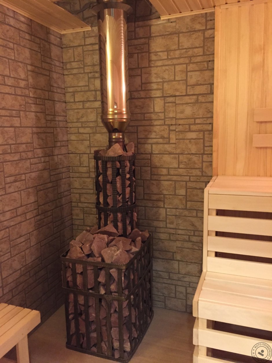 Отделка стен в парилке вокруг печи