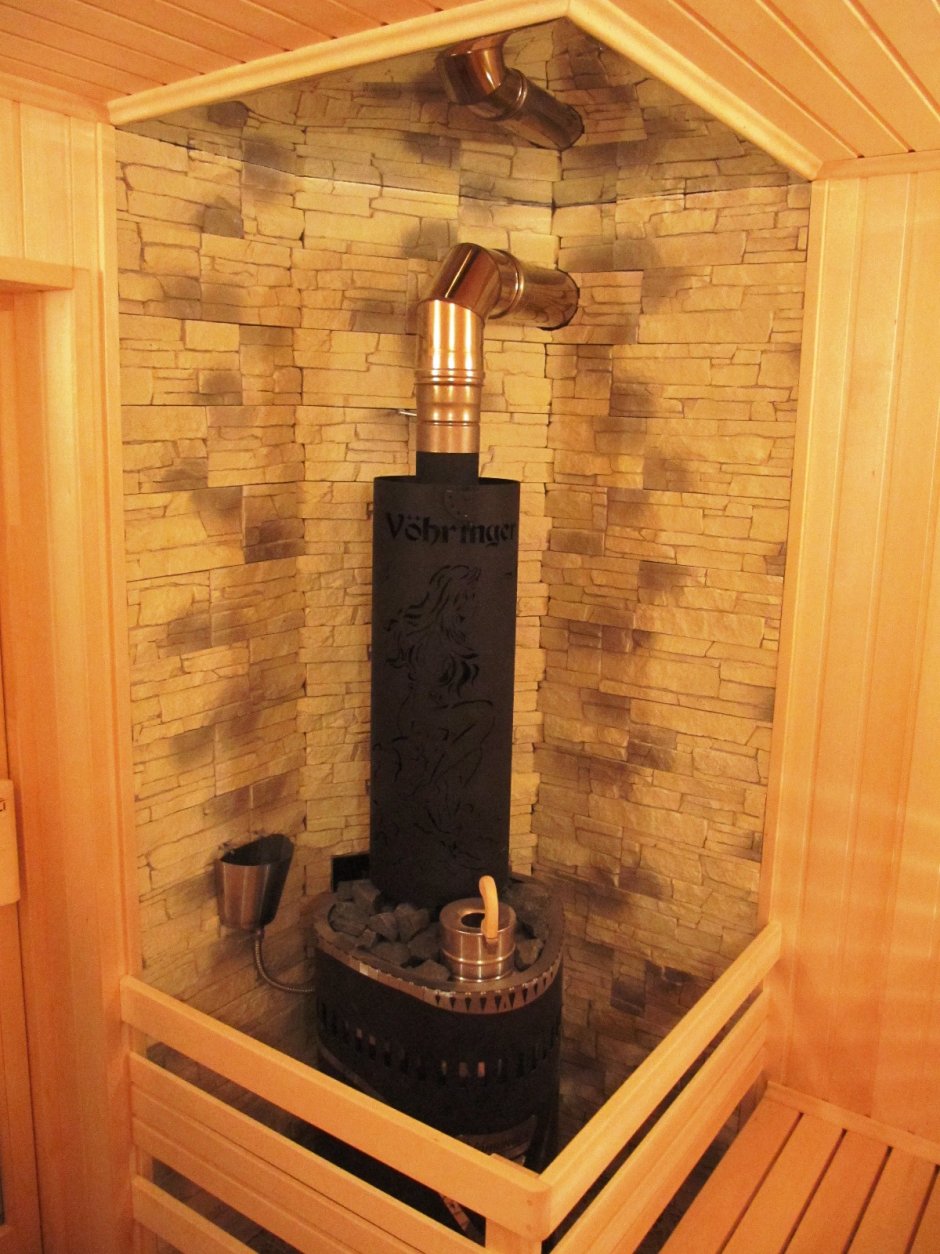 Отделка парной с печью Ферингер
