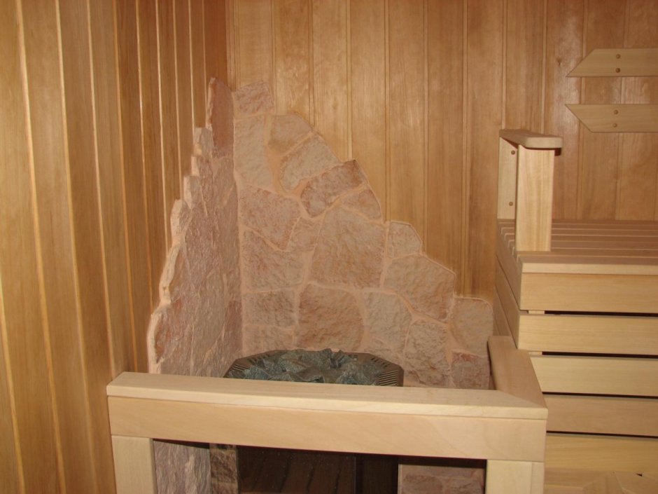 Отделка печи в парилке