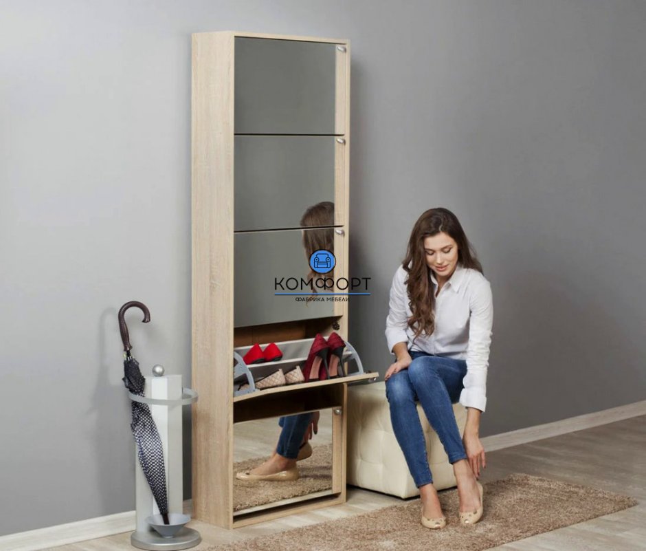 Обувница с зеркалом