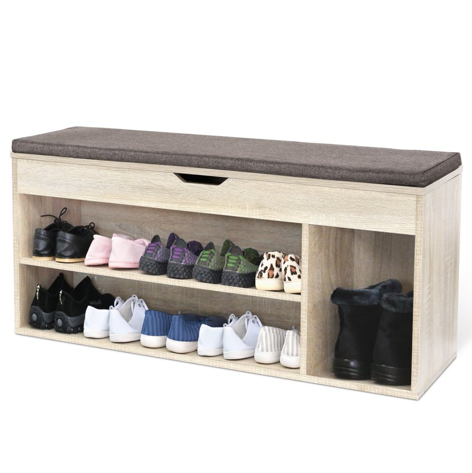 Полка для обуви в прихожую с мягким сиденьем