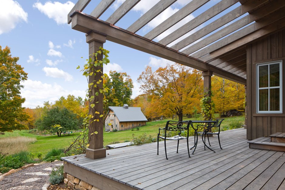 Терраса на даче лето осень