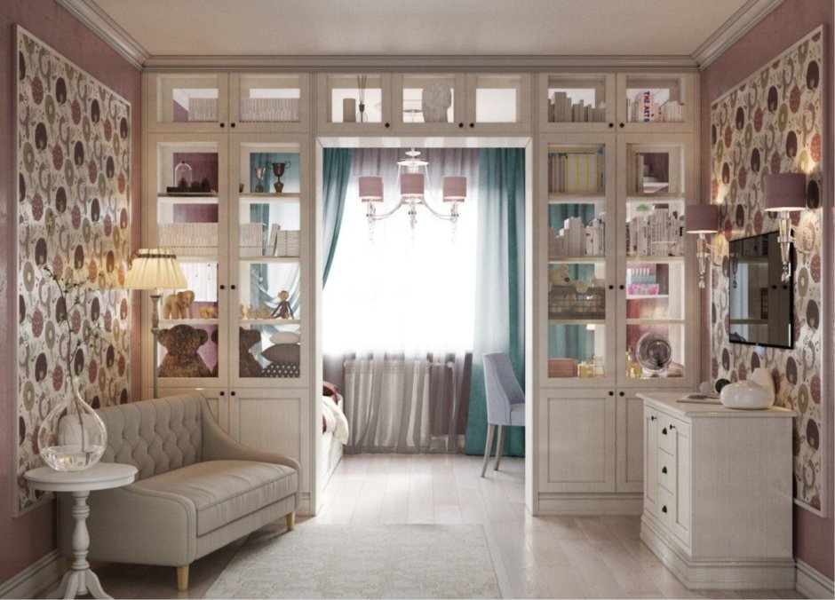 Перегородки для зонирования комнаты в стиле Прованс