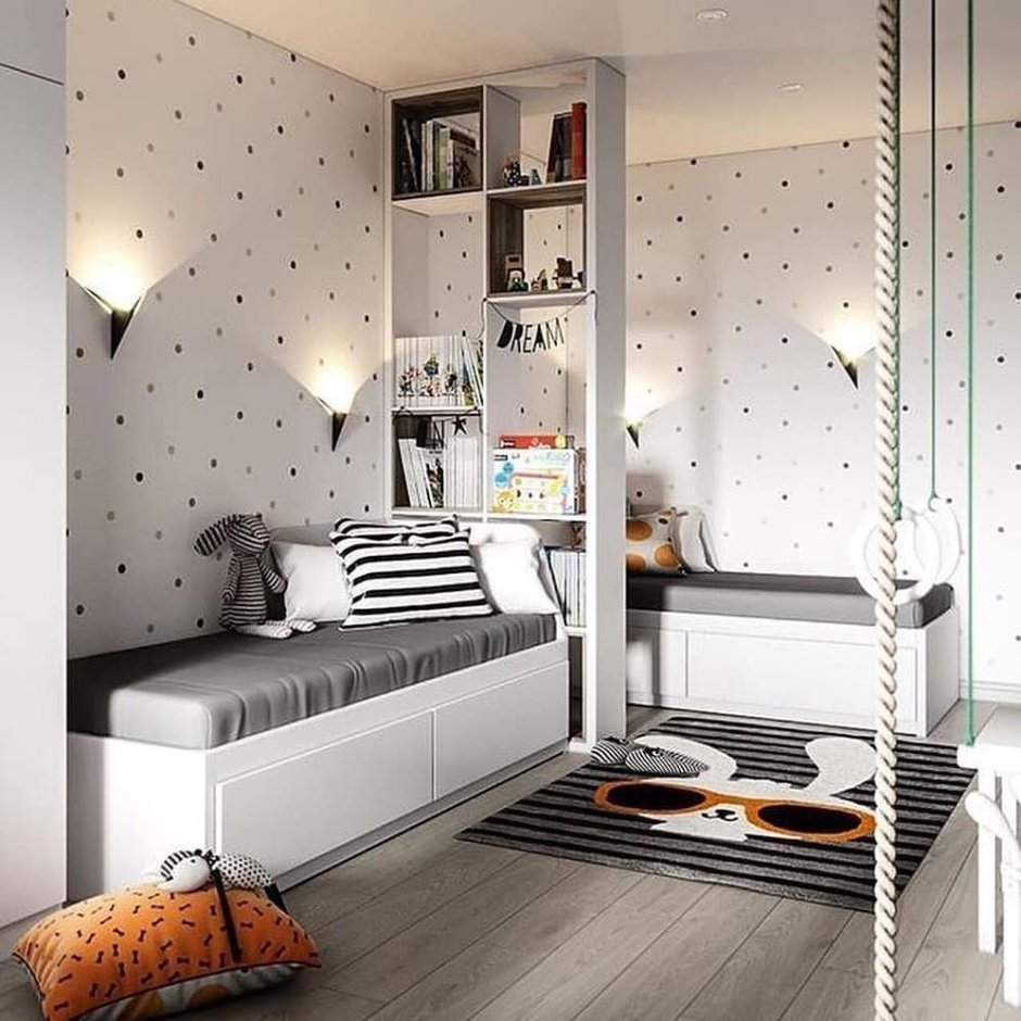 Стильная детская комната для двоих