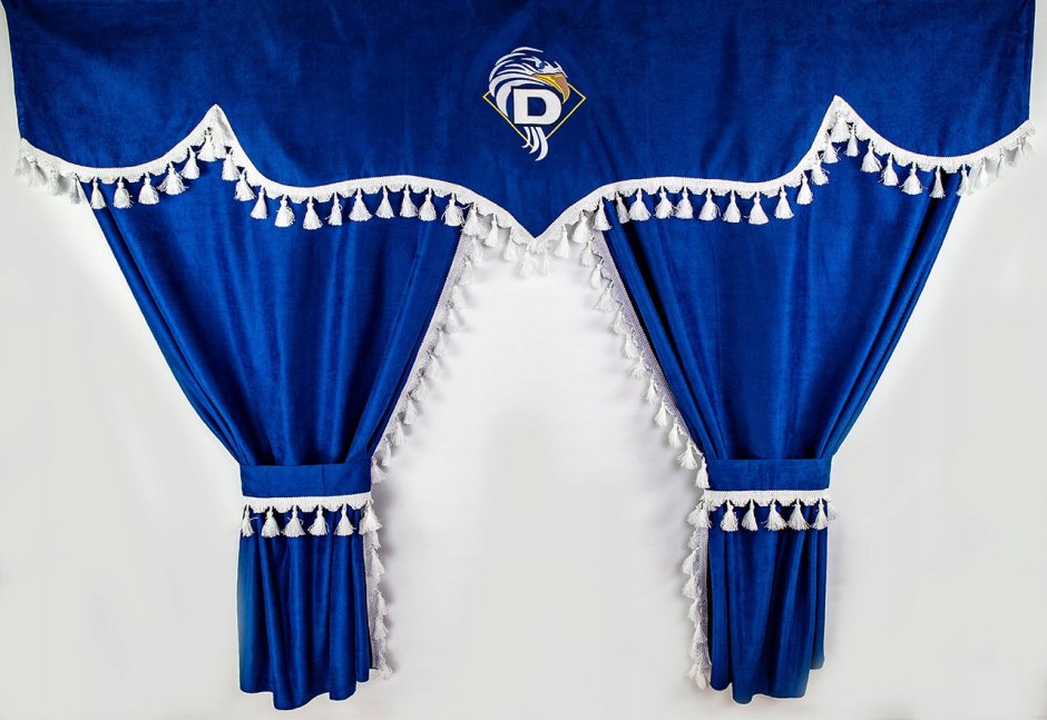 Бирюзовые шторы с ламбрекеном