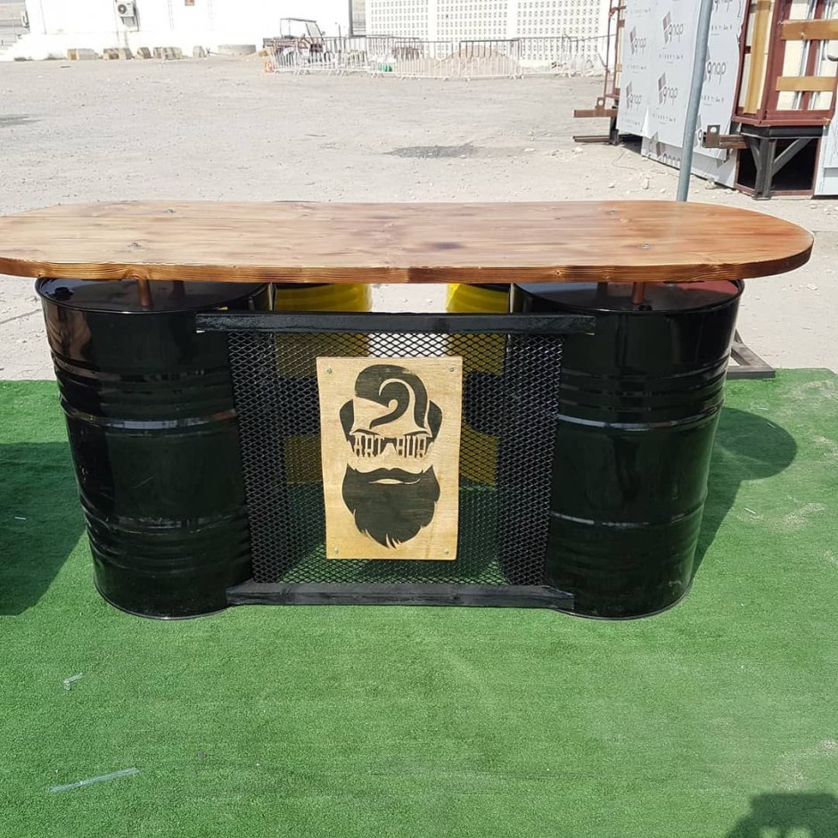 Стол из бочки деревянной