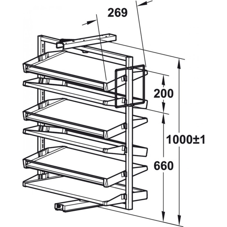 Высота выдвижной полки для обуви