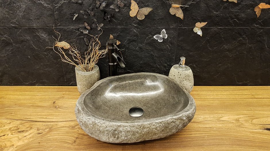Каменная раковина для ванной