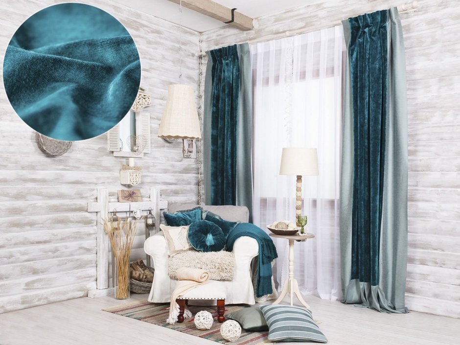 Шторы Верди морская волна