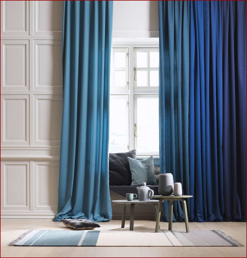 Синие шторы