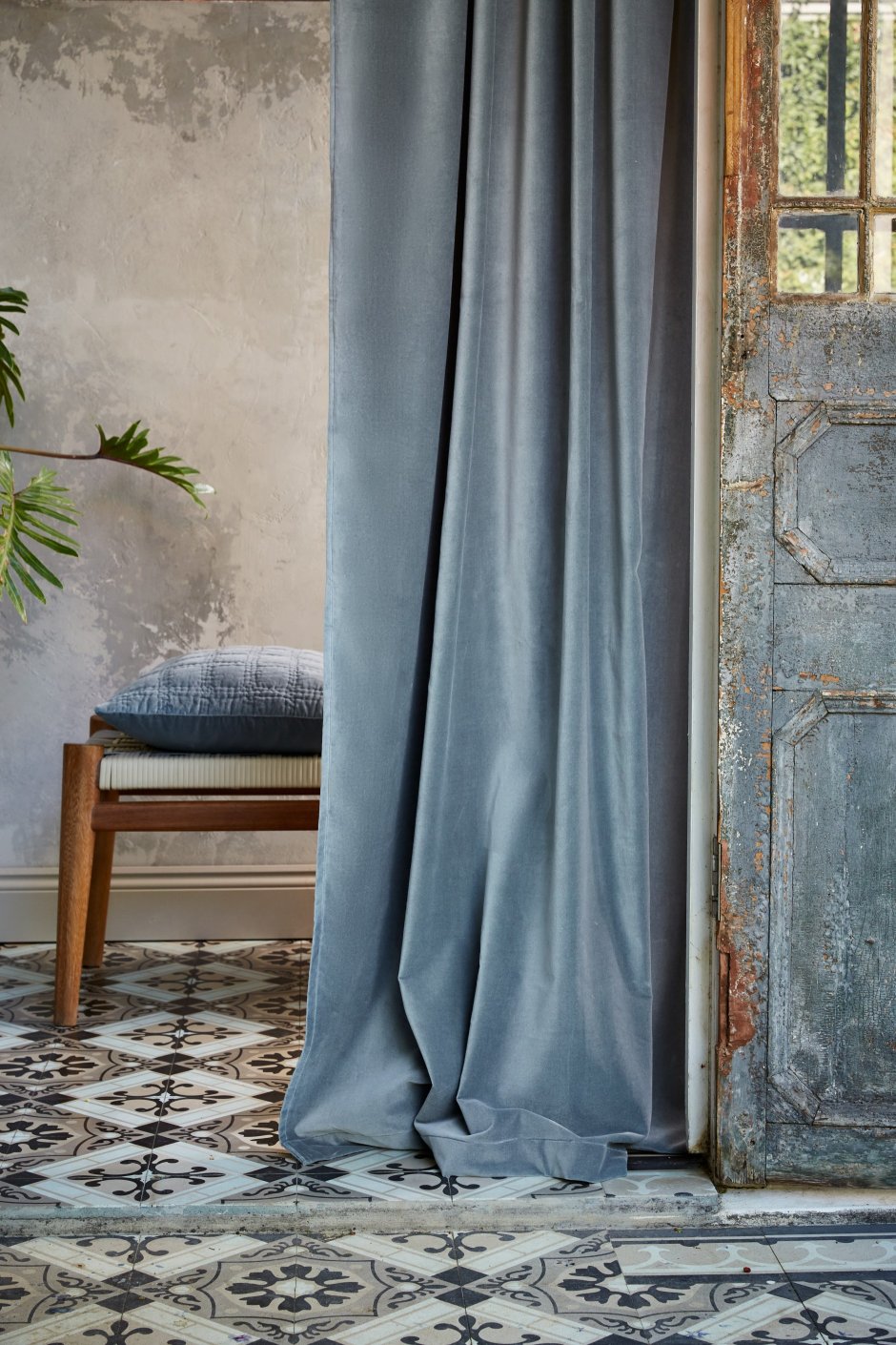 Шторы джинсового цвета