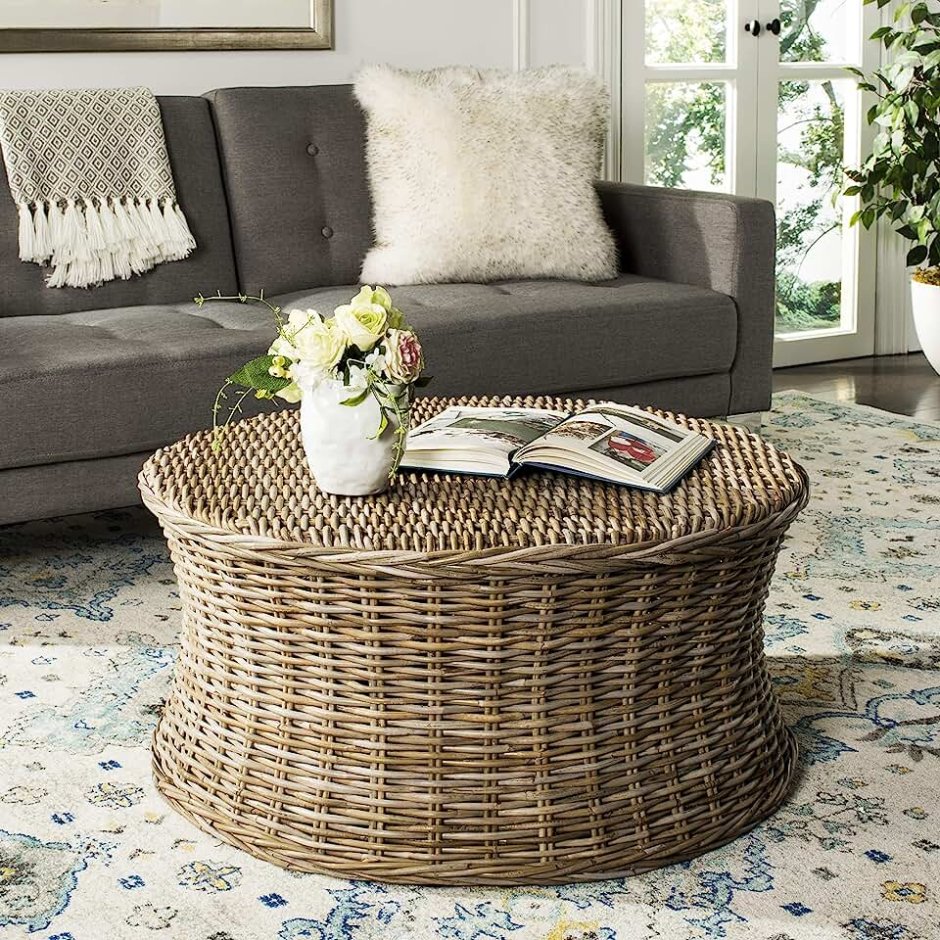 Лазурит журнальный столик из ротанга