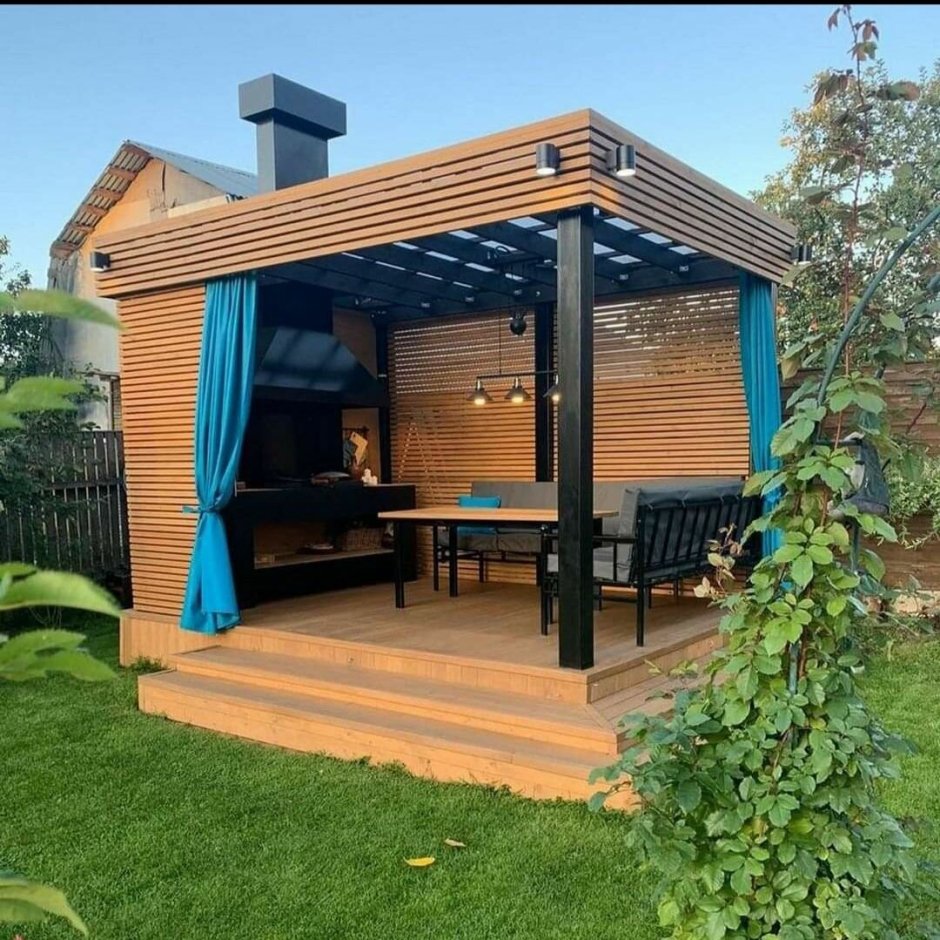 Беседка с барбекю и мангалом 5х4