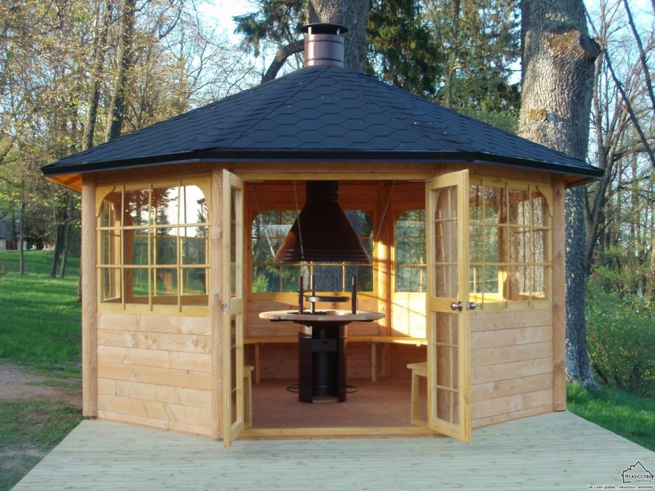 Беседки с мангалом 5на10м