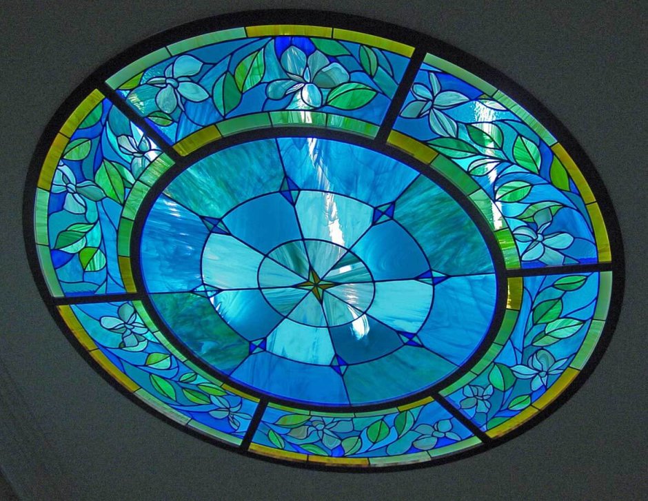 Нимфея витражная лампа Тиффани