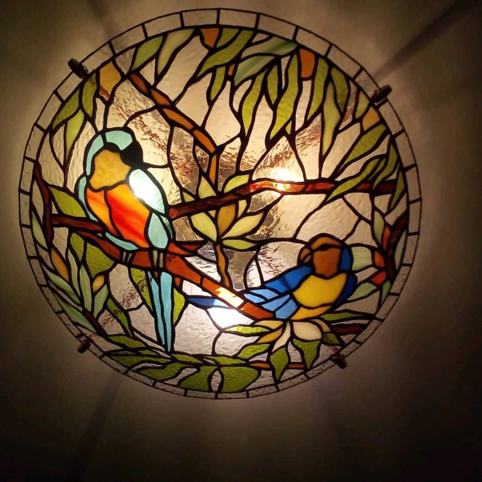 Витражные потолочные светильники Тиффани