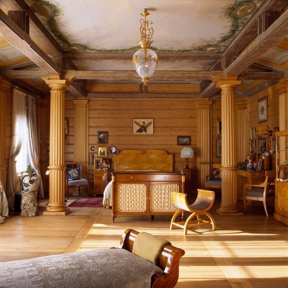 Гостиная в стиле русской усадьбы