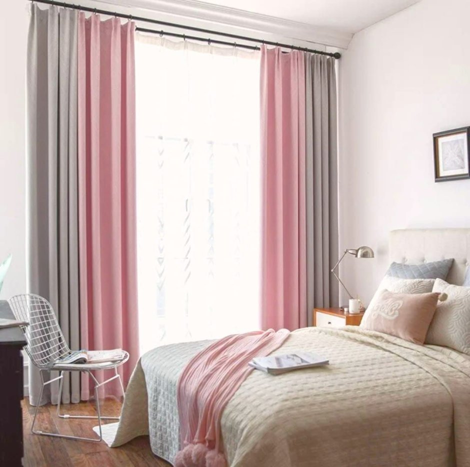 Двойные шторы в гостиную