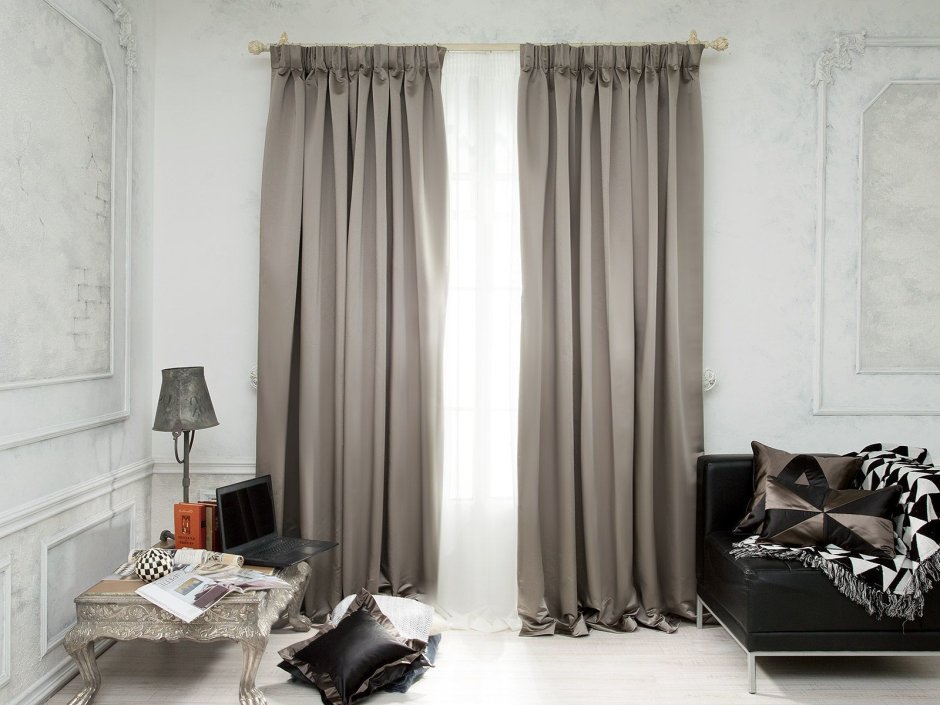 Шторы серые