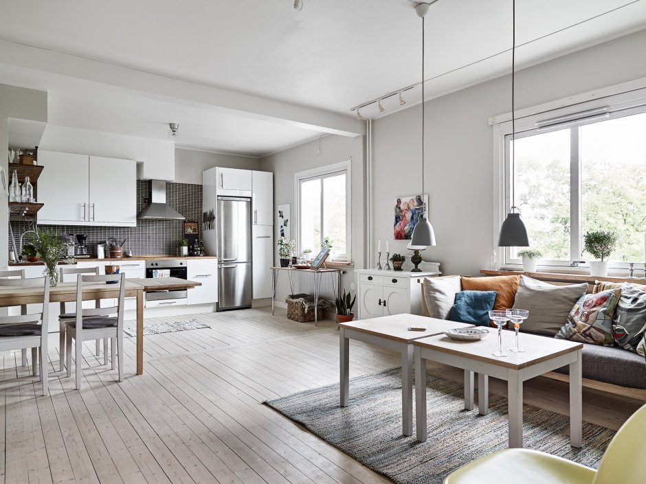 Стиль-хюгге угловые кухни