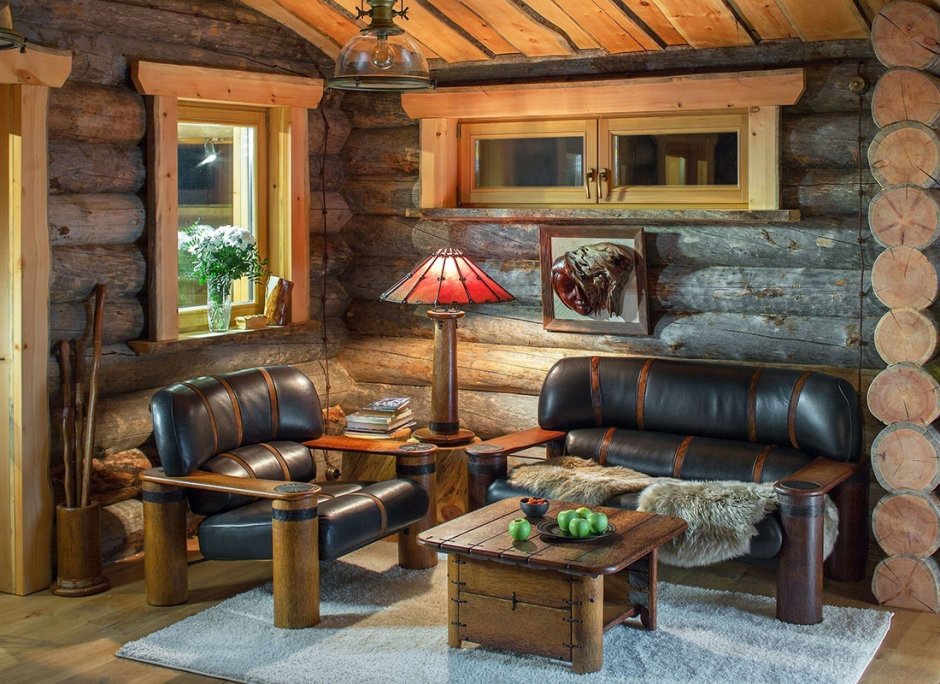 Дом из сухостойной сосны интерьер