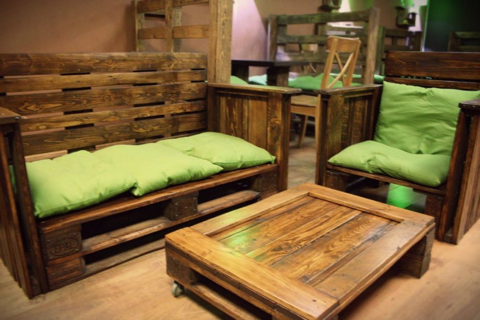 Мебель из поддонов для бани