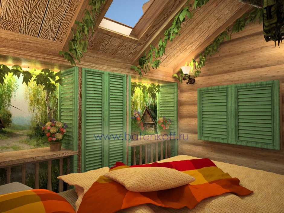 Баня в тропическом стиле