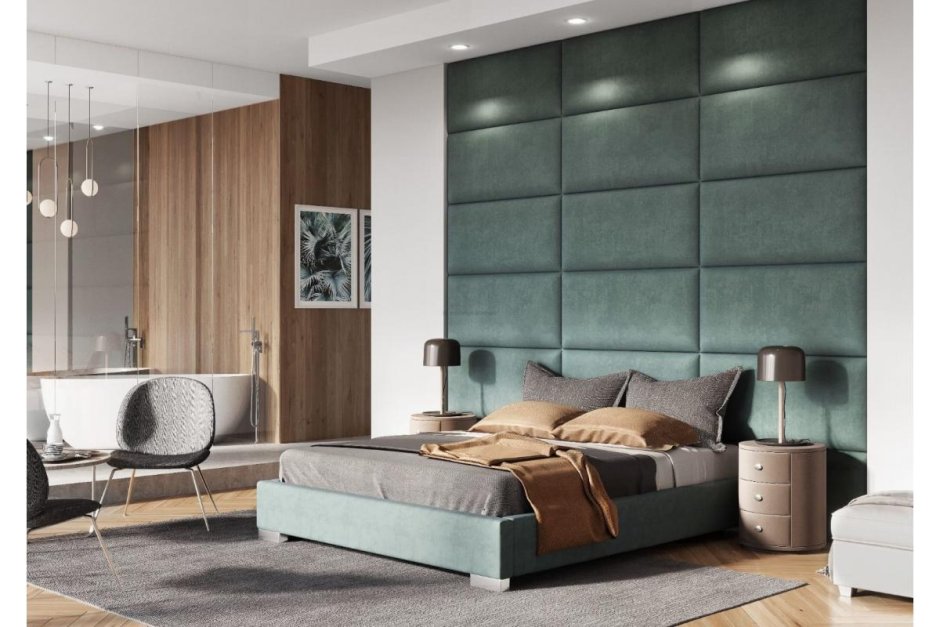 Мягкие панели на стену в спальню