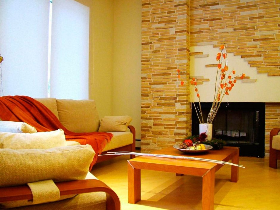 Декоративная плитка в гостиной