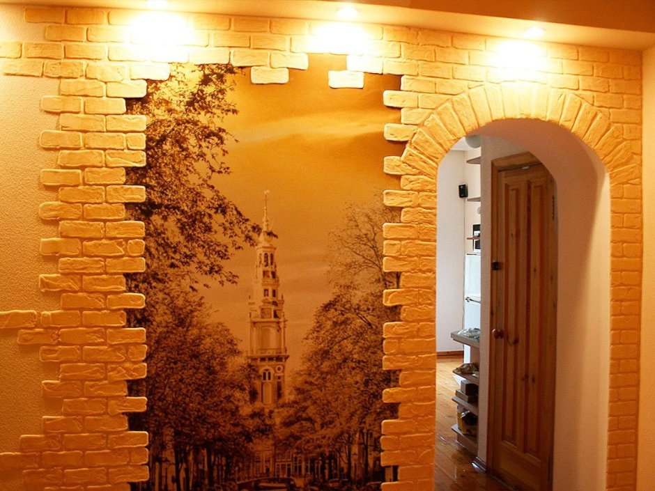 Декорирование стен искусственным камнем