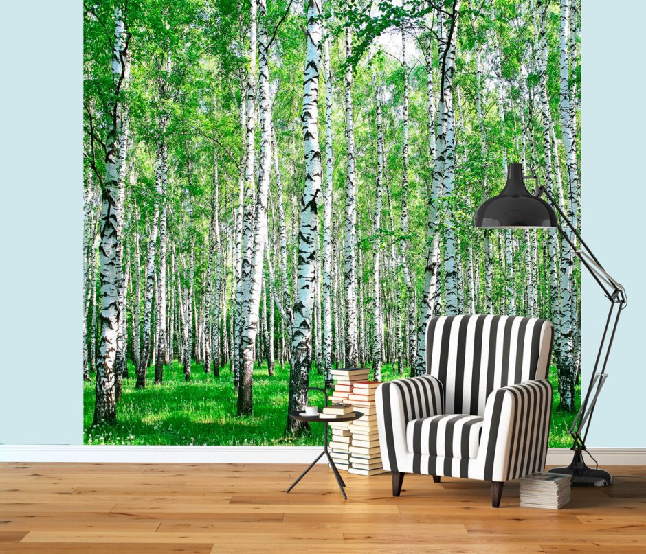 Обои под березу