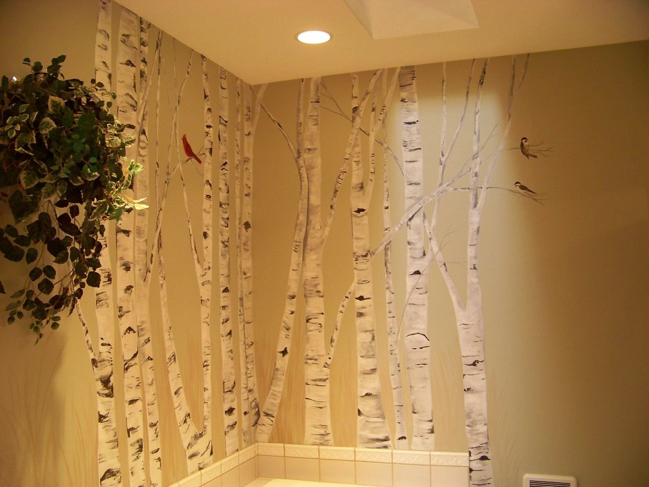 Акцент стена береза