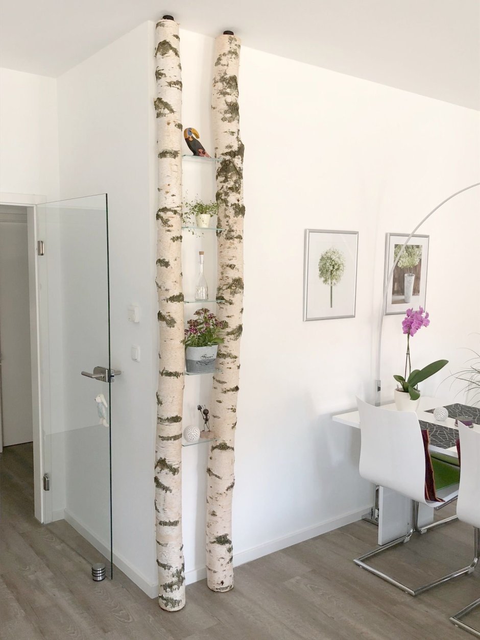 Покрасить столбы под березу