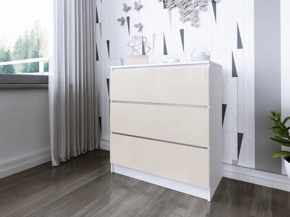 Комод Глосс белый / белый глянец