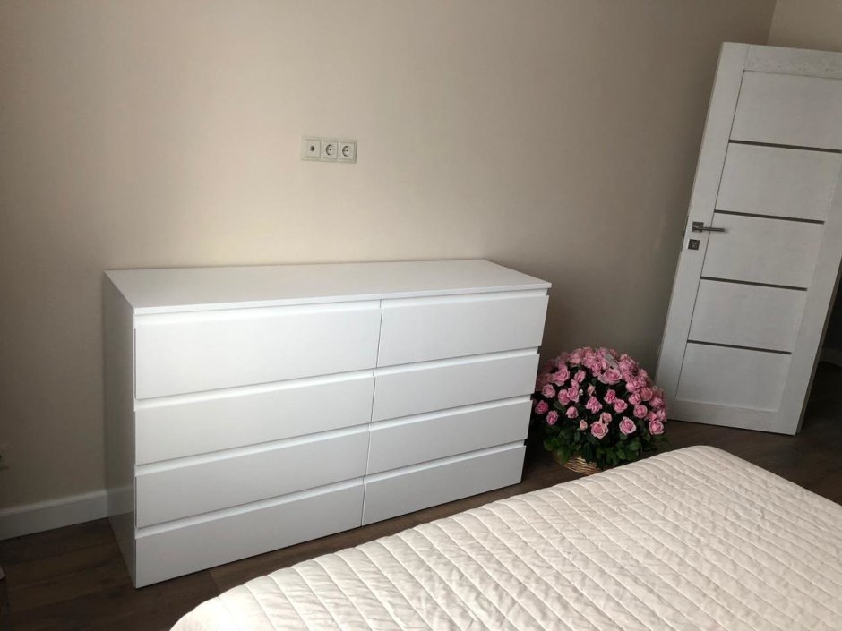 Комод белый глянец без ручек