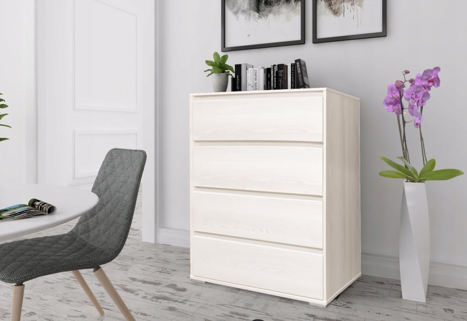 Комод Глосс белый / белый глянец