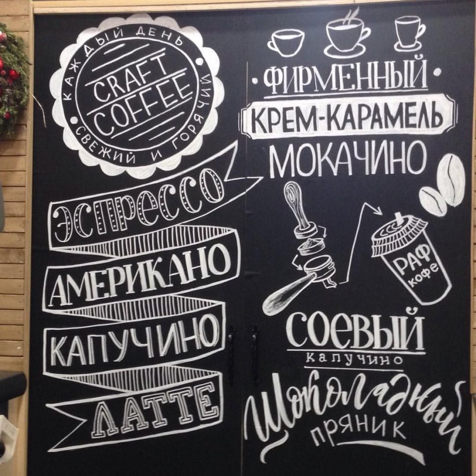 Надписи на грифельной доске