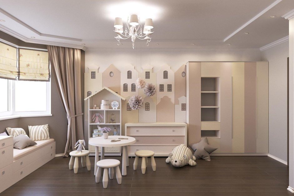 Детская комната в оливковых тонах