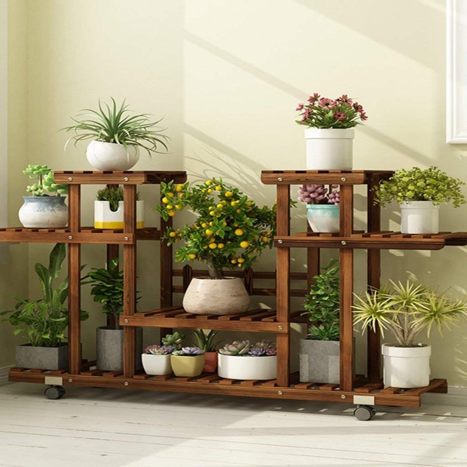 Этажерка для цветов напольная угловая