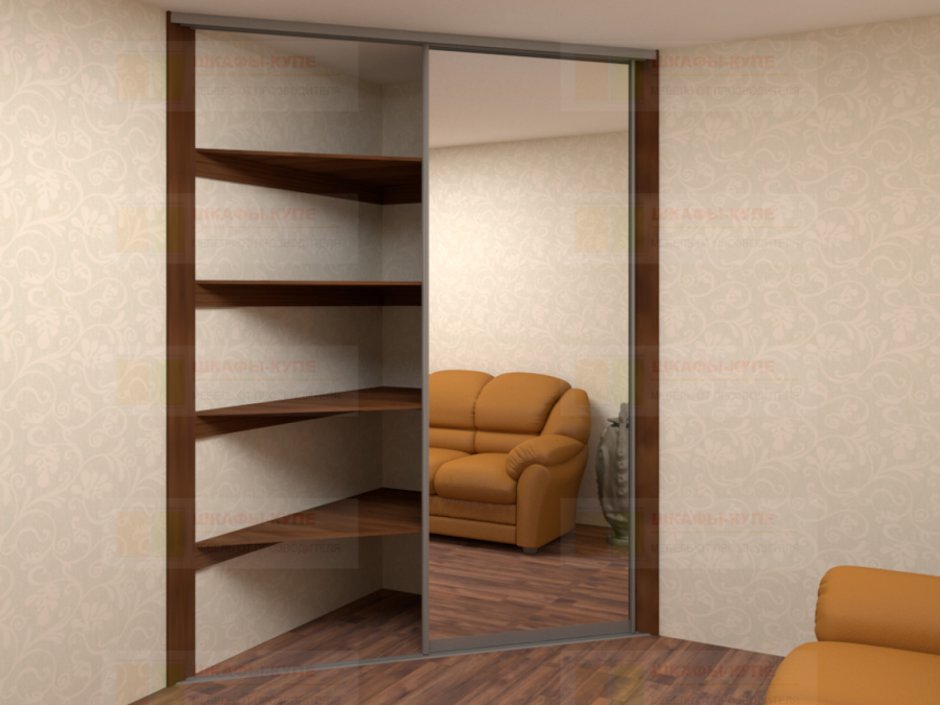 Шкаф купе встроенный в стену внутри