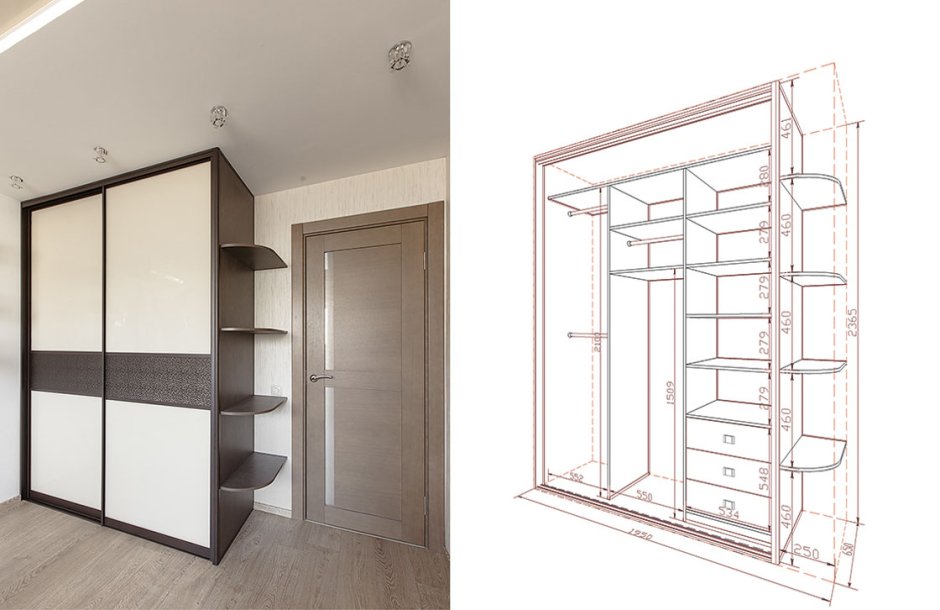 Встраиваемый шкаф на всю стену