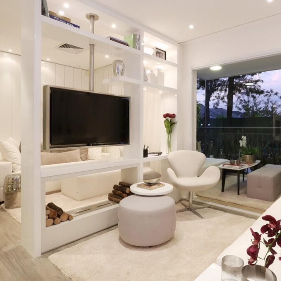 Перегородка для телевизора в гостиной